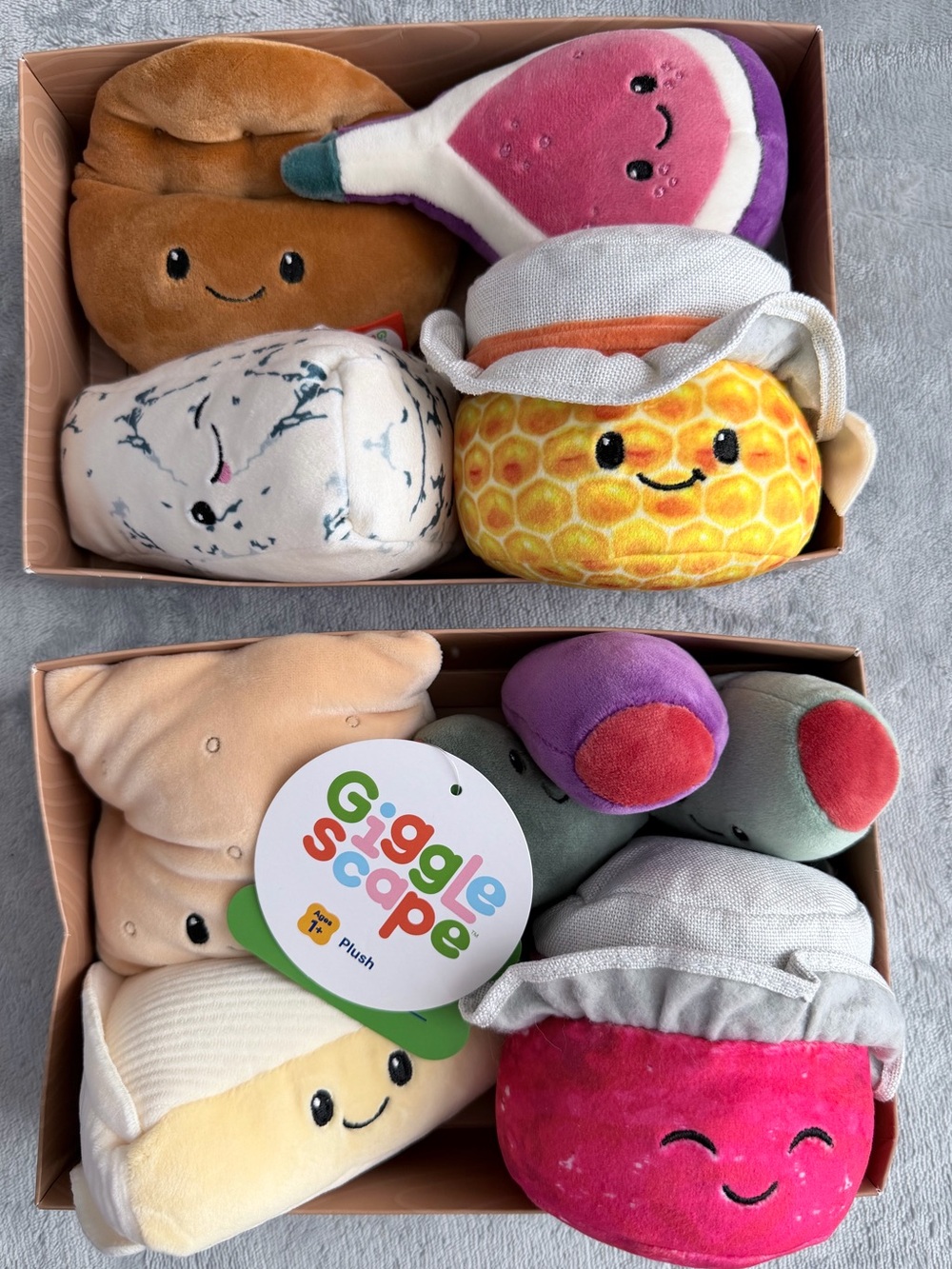 Giggle Scape Plush Sensory Toy Set — Multicolor Cute Food Plushies
